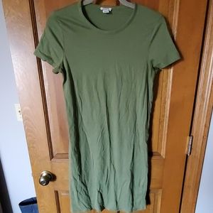 Green cotton tshirt dress jcrew